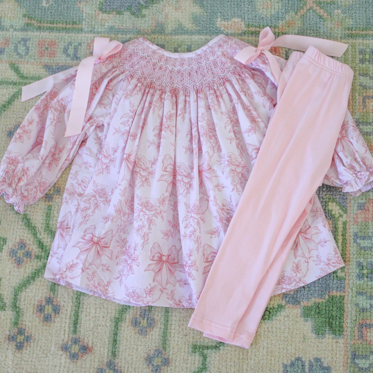 Baby Girls Pink Flowers Tunic Legging Pants Clothes Sets Preorder
