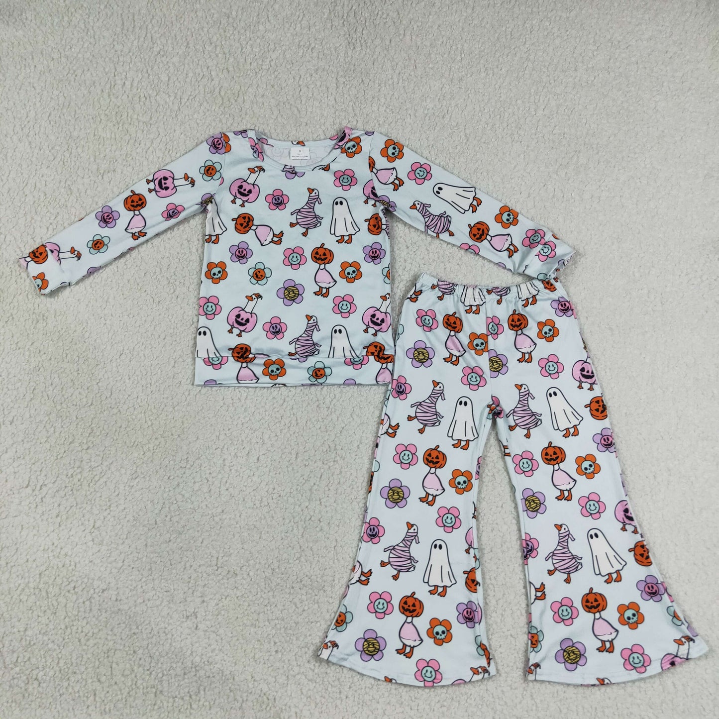 Sibling Baby Girls Halloween Fall Shirt Top Flare Pants Clothes Sets