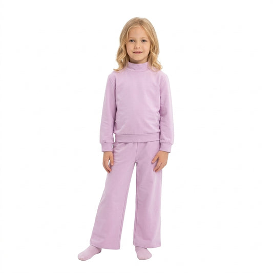 Baby Girls Lavender Choker Shirt Top Pockets Flare Pant Pajamas Clothes Set