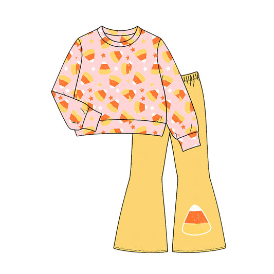 Baby Girls Stars Candy Top Flare Pant Halloweens Clothes Sets Preorder