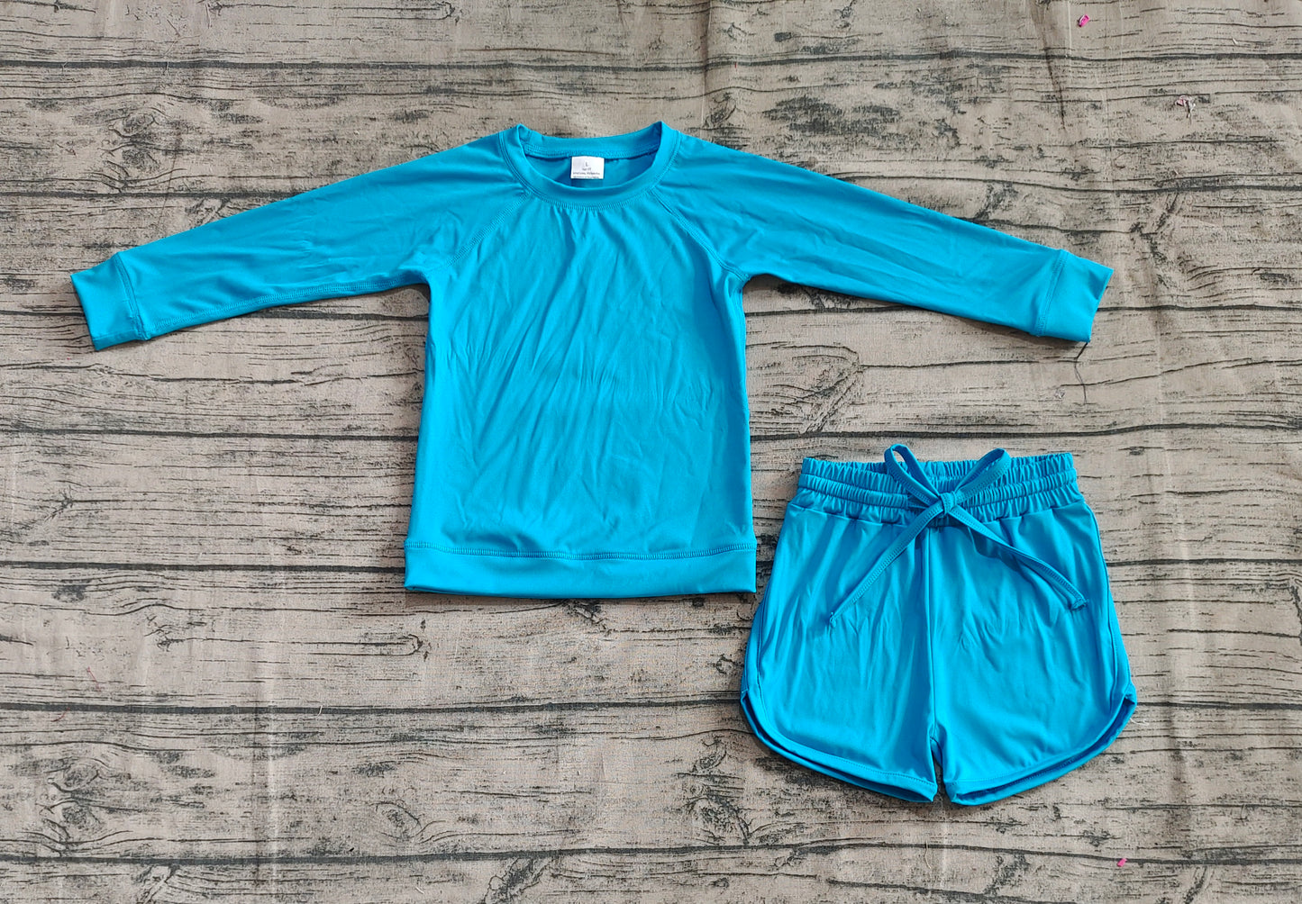 Baby Girls Blue Long Sleeves Top Short Yoga Sets