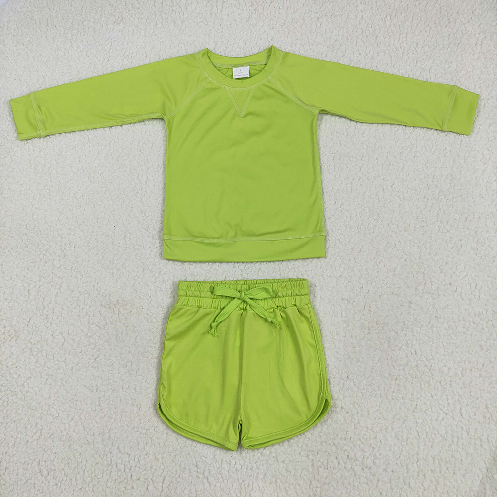 Baby Girls Green Long Sleeves Top Short Yoga Sets