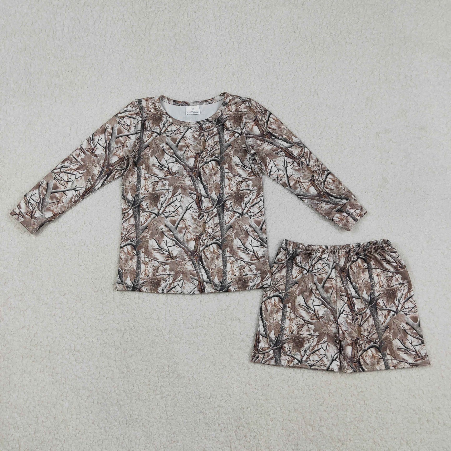 Sibling Baby Girls Short Sleeve Southern Hunting Camo Top Shorts Pajamas Sets