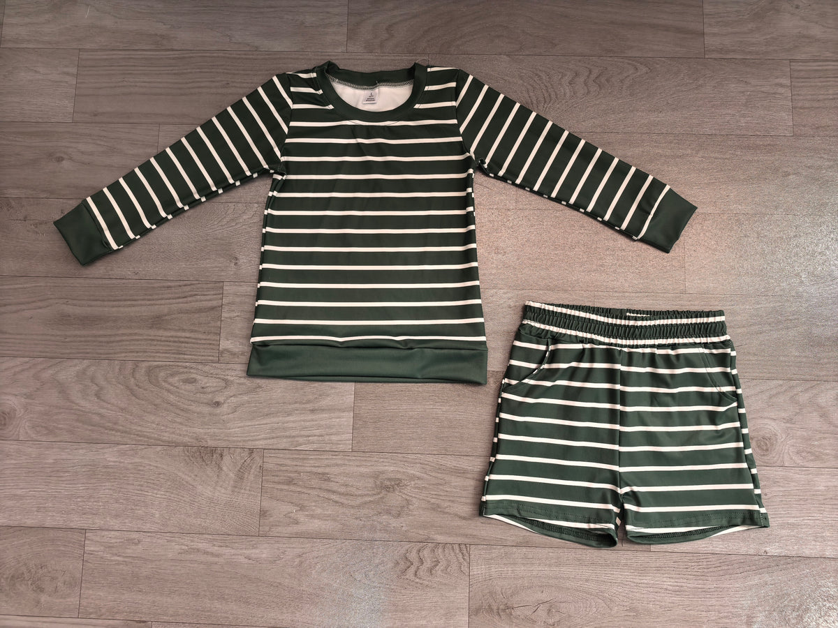 Baby Girls Green Long Sleeve Shirt Top Short Yoga Active Clothes Set