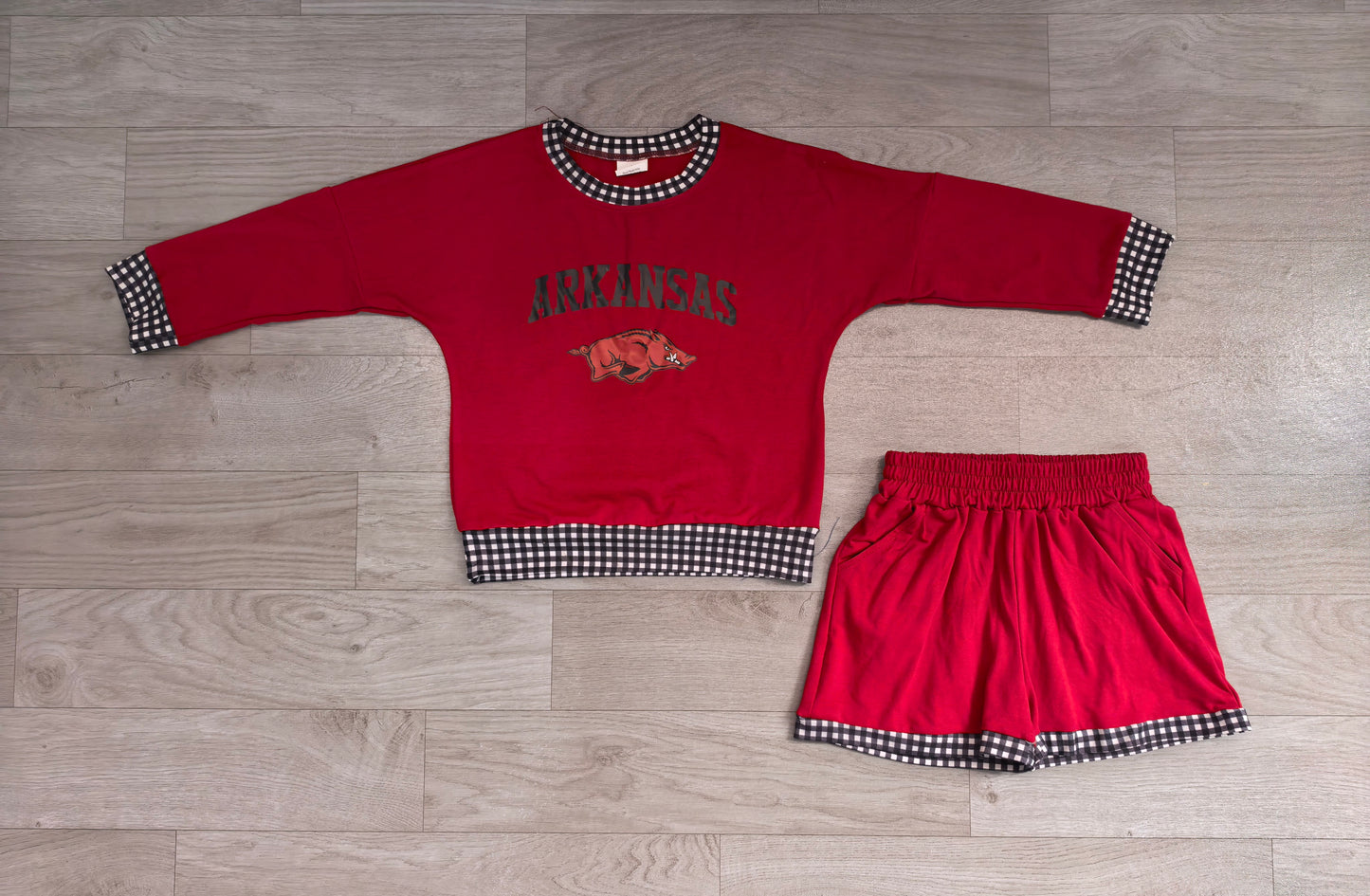 Baby Boys Vinyl Arkansas Long Sleeve Top Short Team Clothes Set Preorder