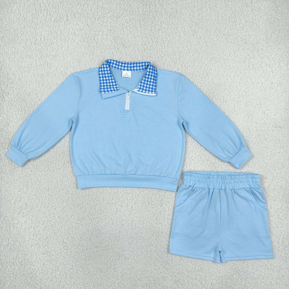 Sibling Baby Girls Long Sleeves Zip Pullovers Top Pockets Short Cotton Clothes Sets