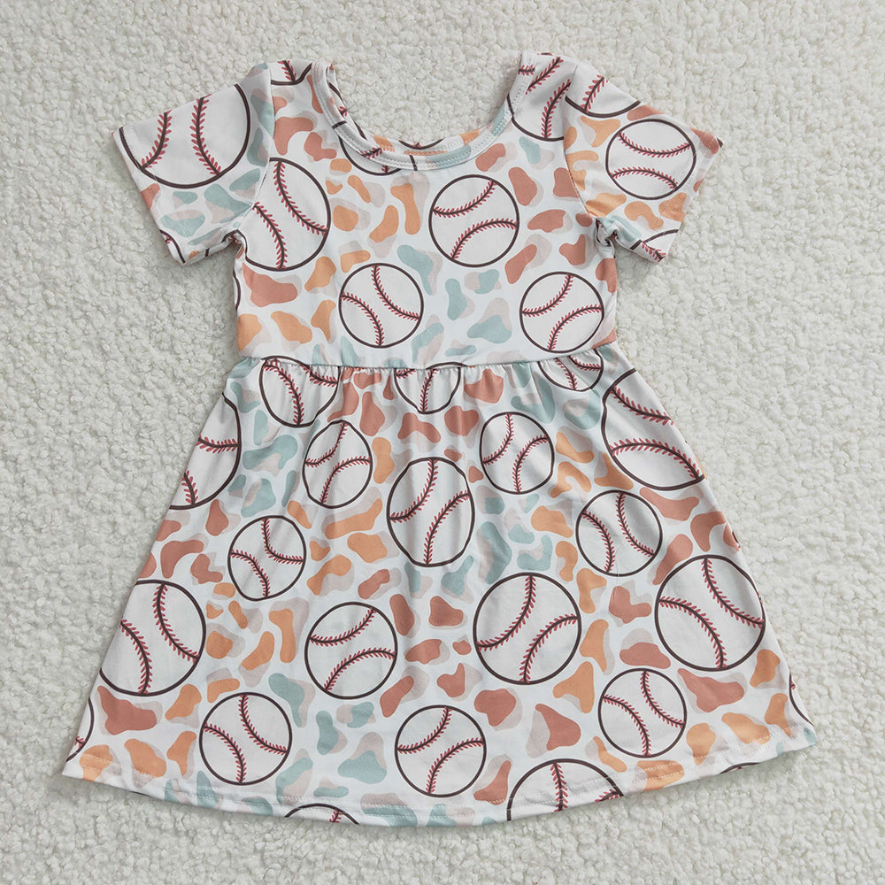 Sibling Baby Girls Baseball Summer Dresses Outfits Sets