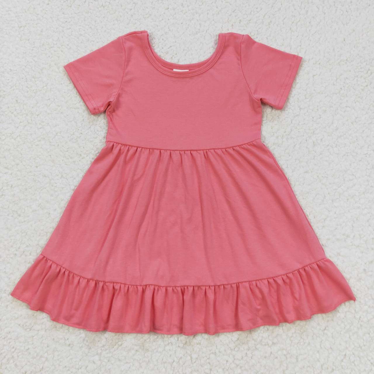 Sibling Baby Girls Round Collar Ruffle Knee Length Dresses