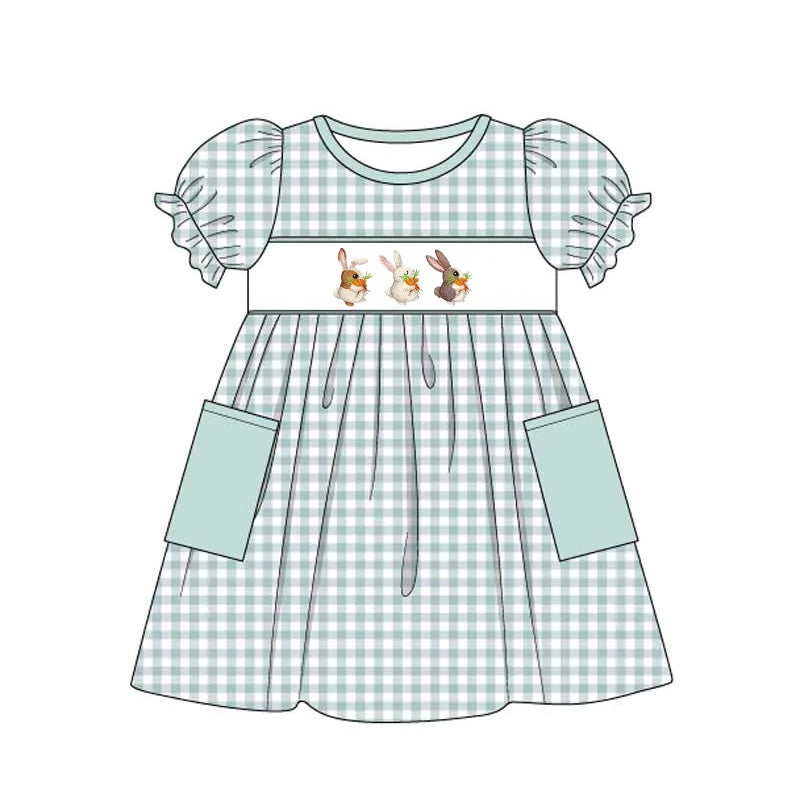 Baby Girls Easter Rabbit Carrot Knee Length Dresses Preorder