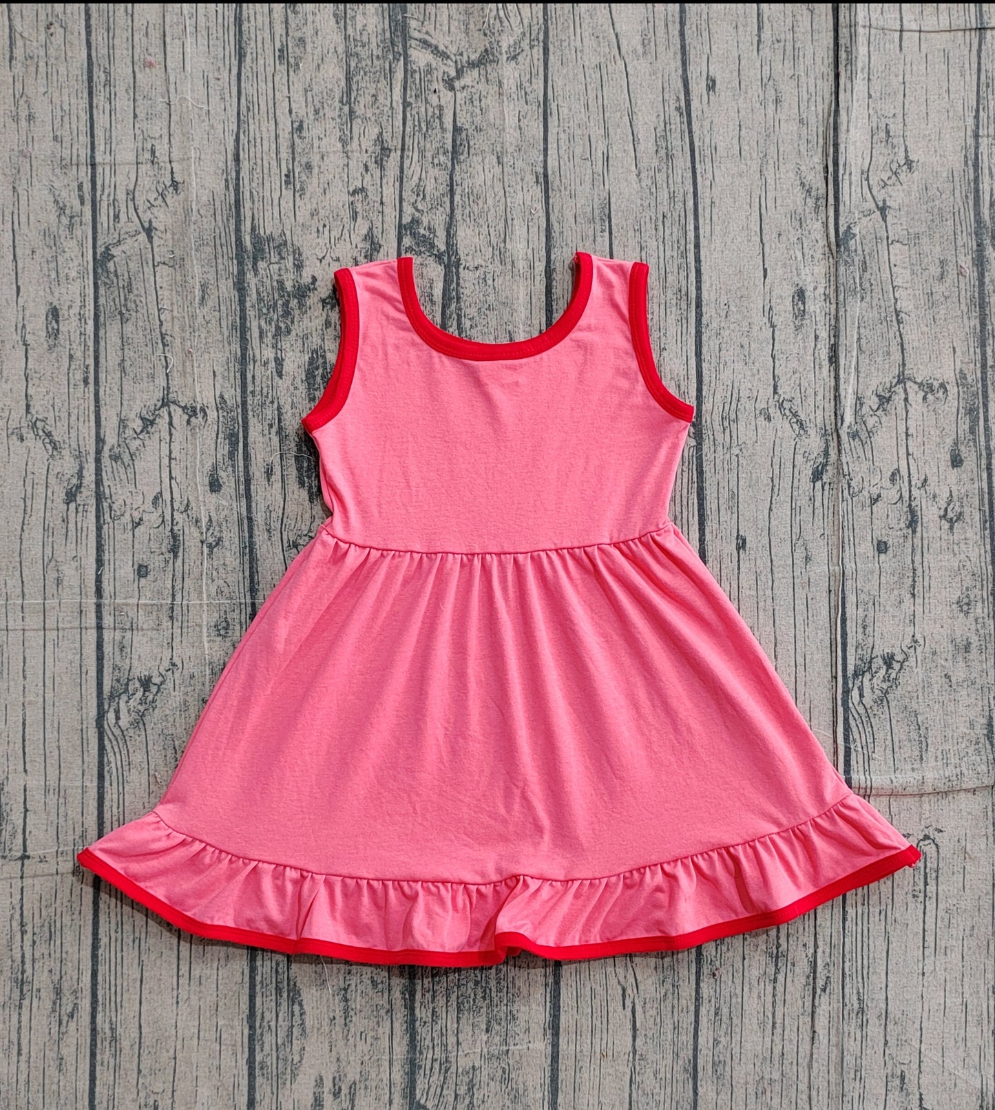 Baby Girls Sleeveless Watermelon Red Ruffle Dresses