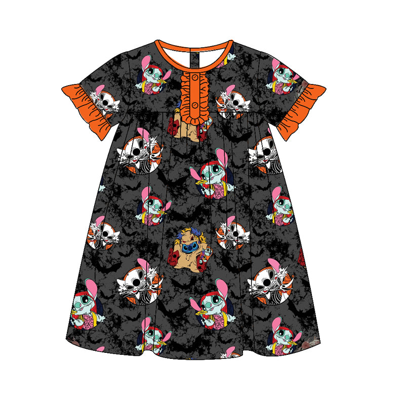 Baby Girls Halloween Mouse Short Sleeve Knee Length Dresses Preorder