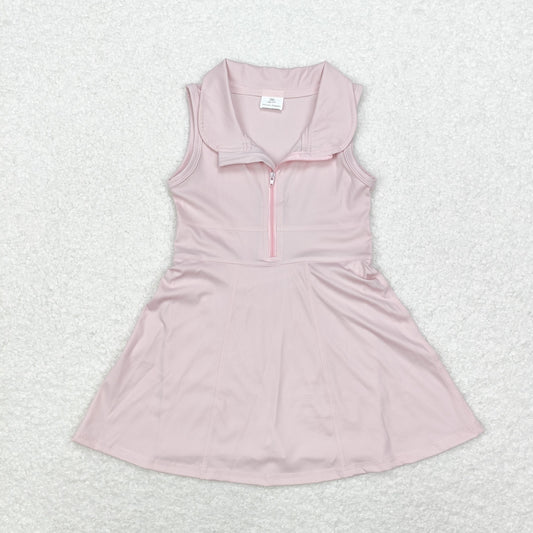 Sibling Baby Girls Sleeveless Colorful Back Zip Short Yoga Active Knee Length Dress