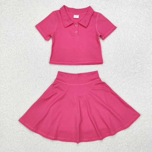 Sibling Baby Girls Hot Pink Top Short Skorts Set