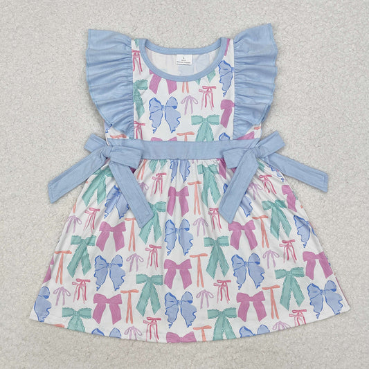 Sibling Baby Girls Colorful Bows Rompers Dresses Rompers Bell Bottom Jumpsuits