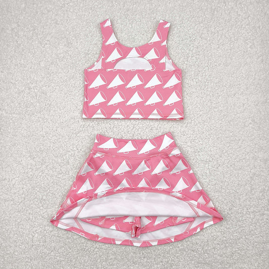 Baby Girls Cheer Athletic Active Wear Top Shorts Skirts Clothes Sets