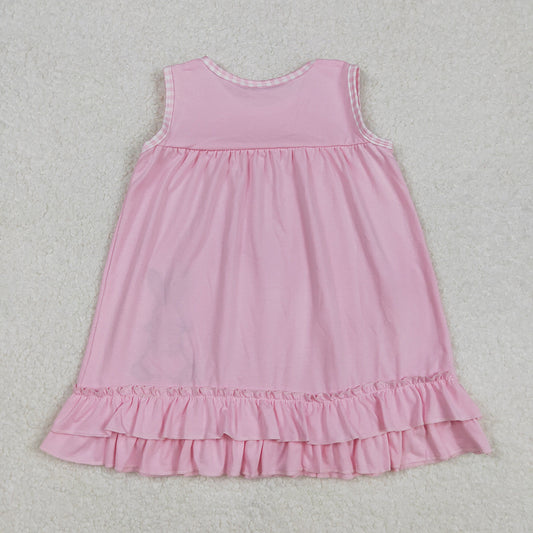 Baby Girls Easter Pink Rabbit Ruffle Knee Length Dresses