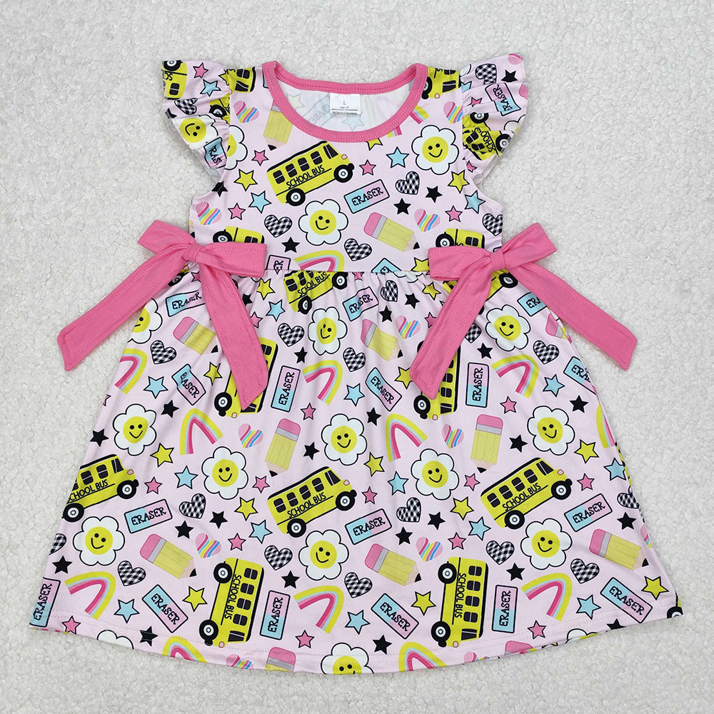 Sibling Baby Girls Bus Back To School Sets Dresses