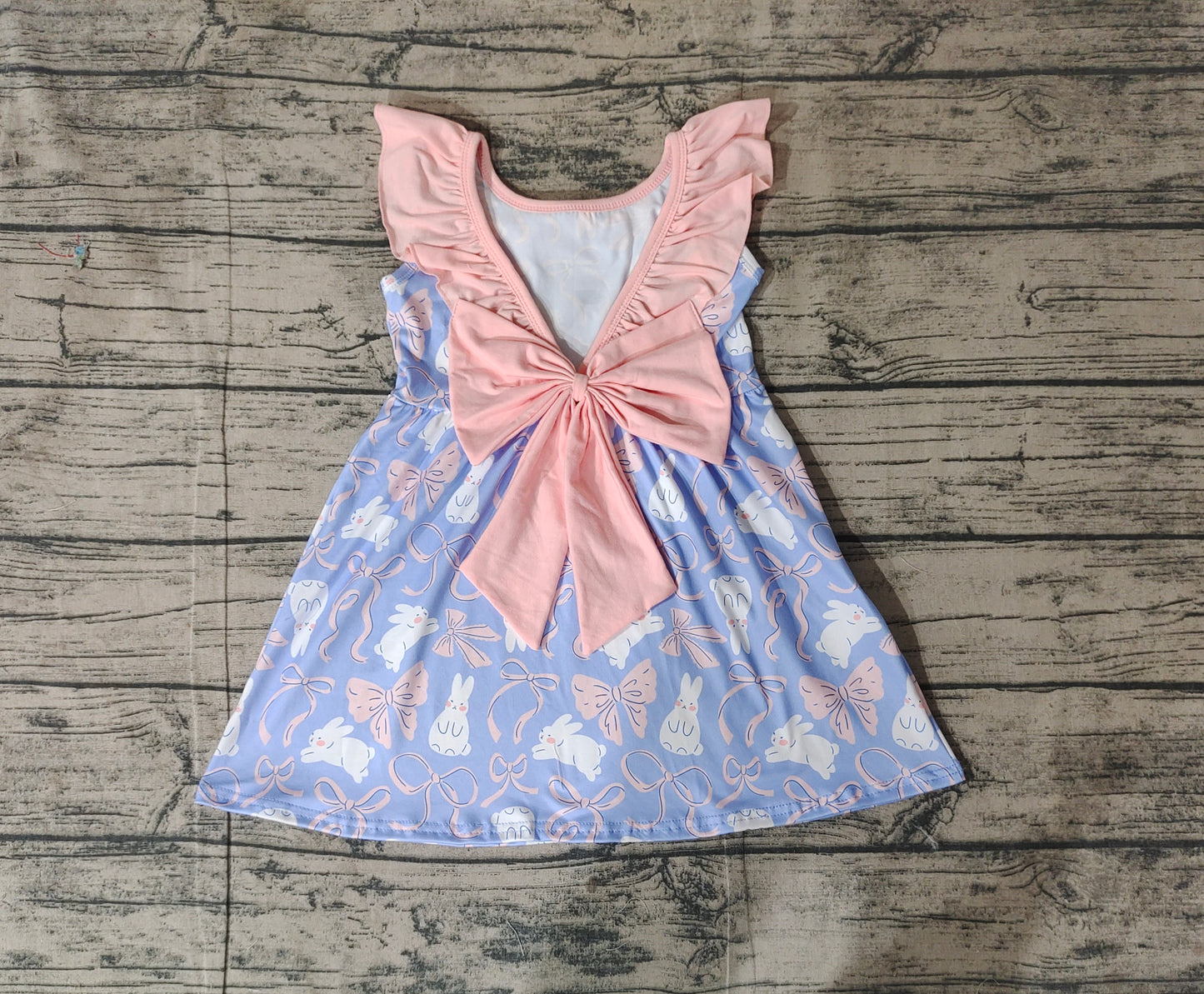 Baby Girls Easter Rabbits Bows Knee Length Dresses