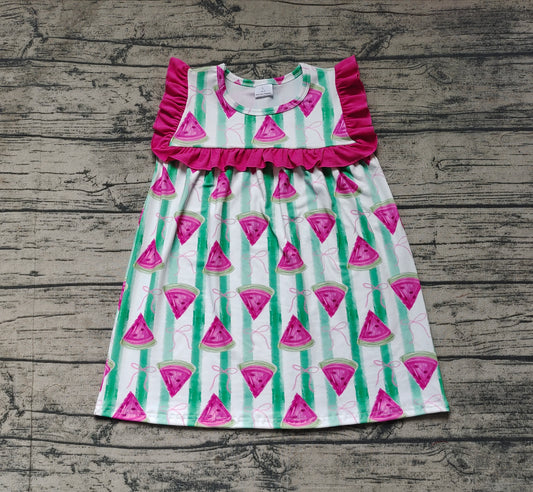 Baby Girls Pink Watermelon Ruffle Knee Length Dresses