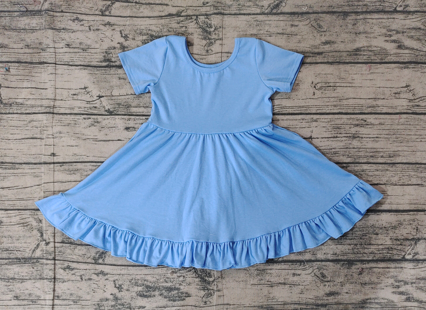 Baby Girls Blue Twirl Ruffle Knee Length Dresses