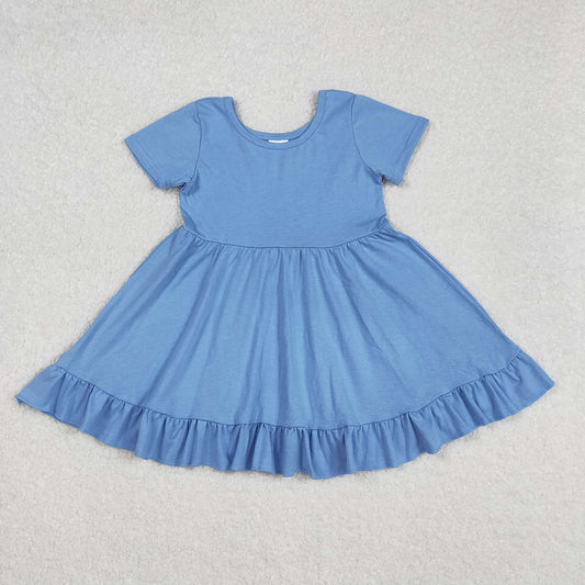 Sibling Baby Girls Cotton Twirl Ruffle Knee Length Dresses