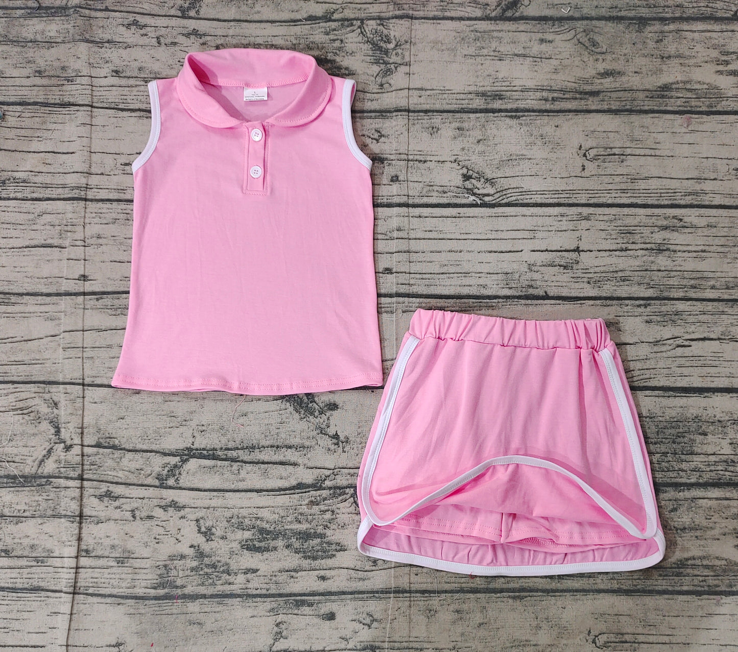 Baby Girls Pink Pullover Top Sports Skort Skirt Clothes Sets