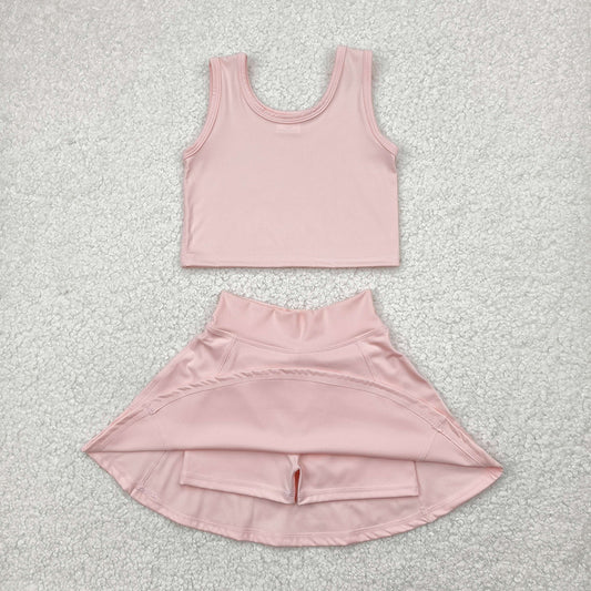 Baby Girls Pink Vest Top Sports Skorts Clothes Sets