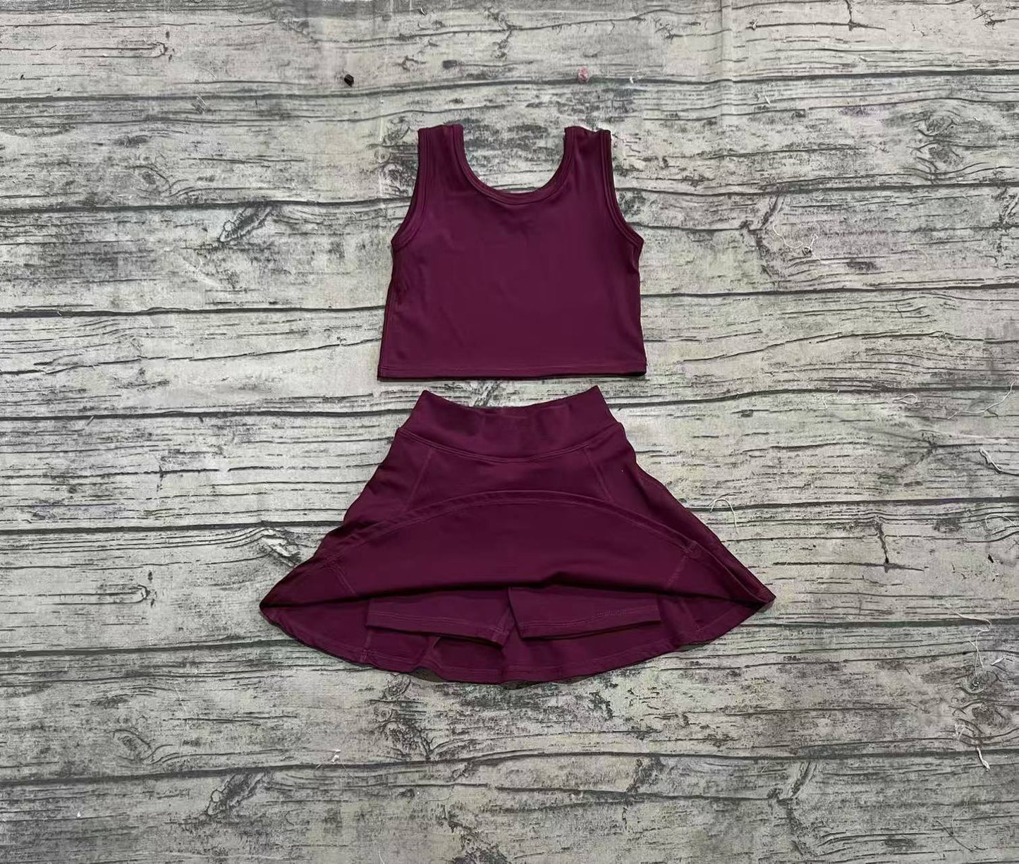 Baby Girls Wine Vest Top Sports Skorts Clothes Sets