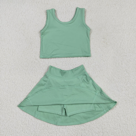 Baby Girls Green Vest Top Sports Skorts Clothes Sets