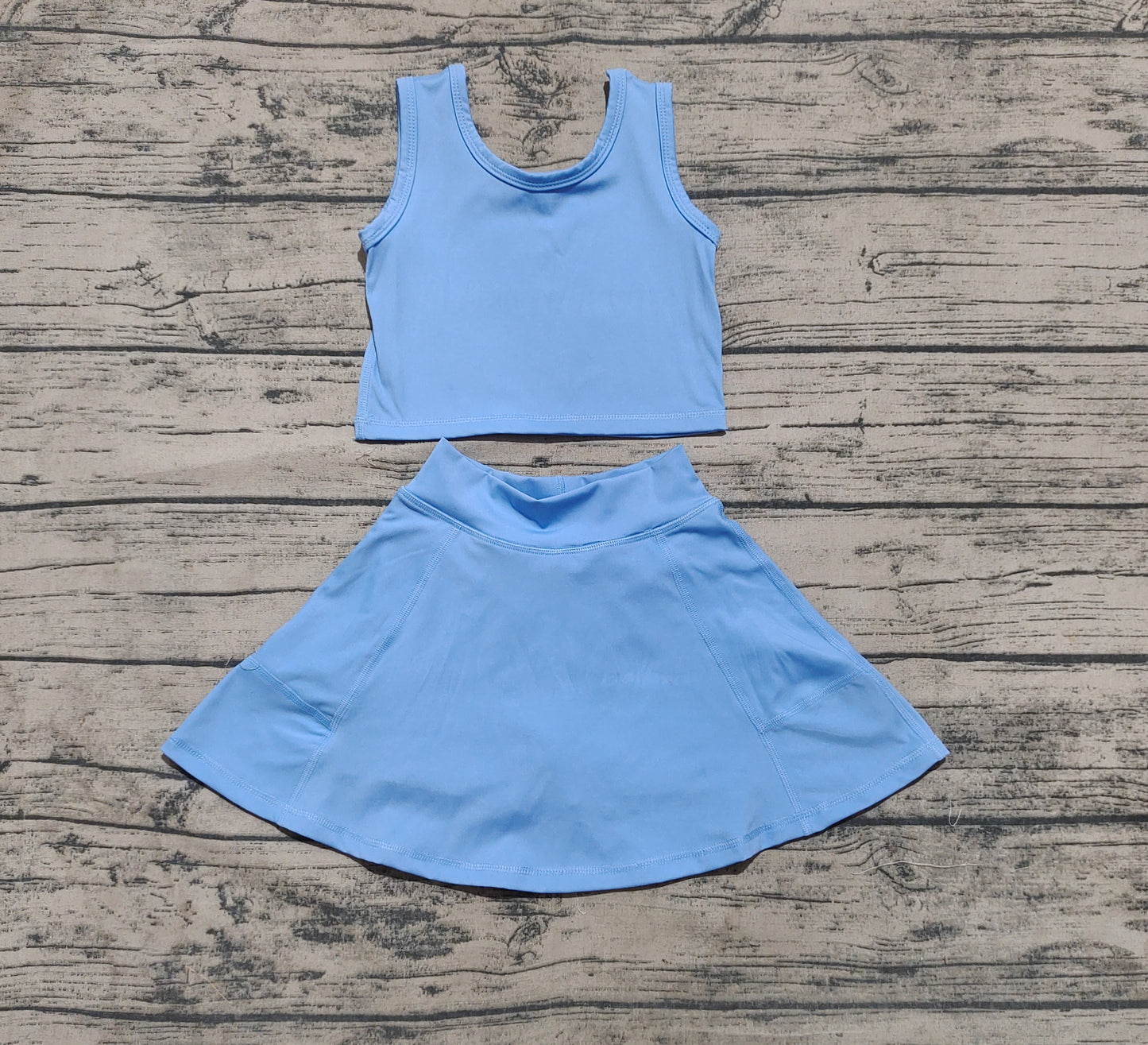 Baby Girls Aqua Blue Vest Top Sports Skorts Clothes Sets