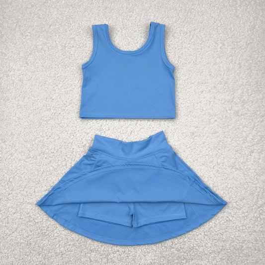 Baby Girls Aqua Blue Vest Top Sports Skorts Clothes Sets