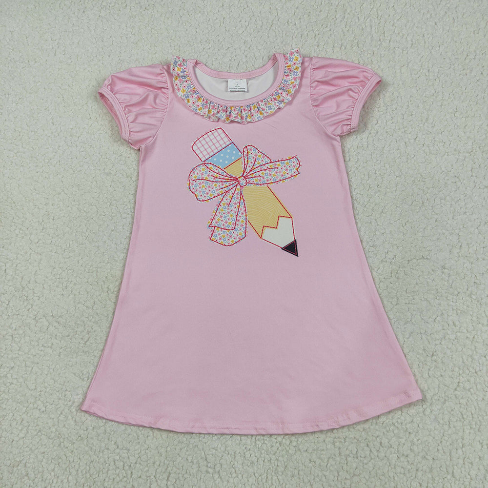 Baby Girls Pencils Bow A-Line Knee Length Dresses