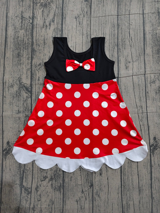 Baby Girls Black Polka Dots Knee Length Dresses Preorder