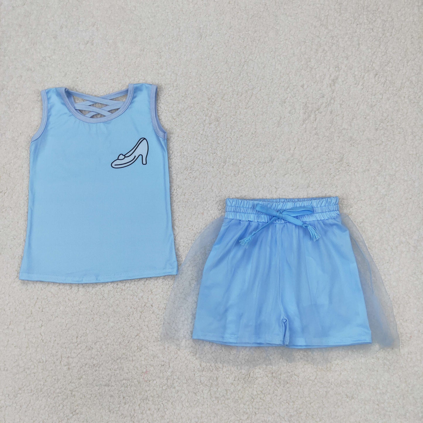 Sibling Baby Girls Sleeveless Princess Vest Shirt Tassel Short Skirt Clothes Sets