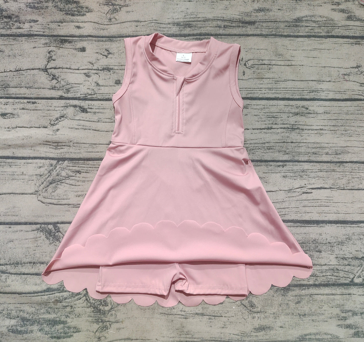 Baby Girls Peach Yoga Zip Active Wear Skort Knee Length Dresses