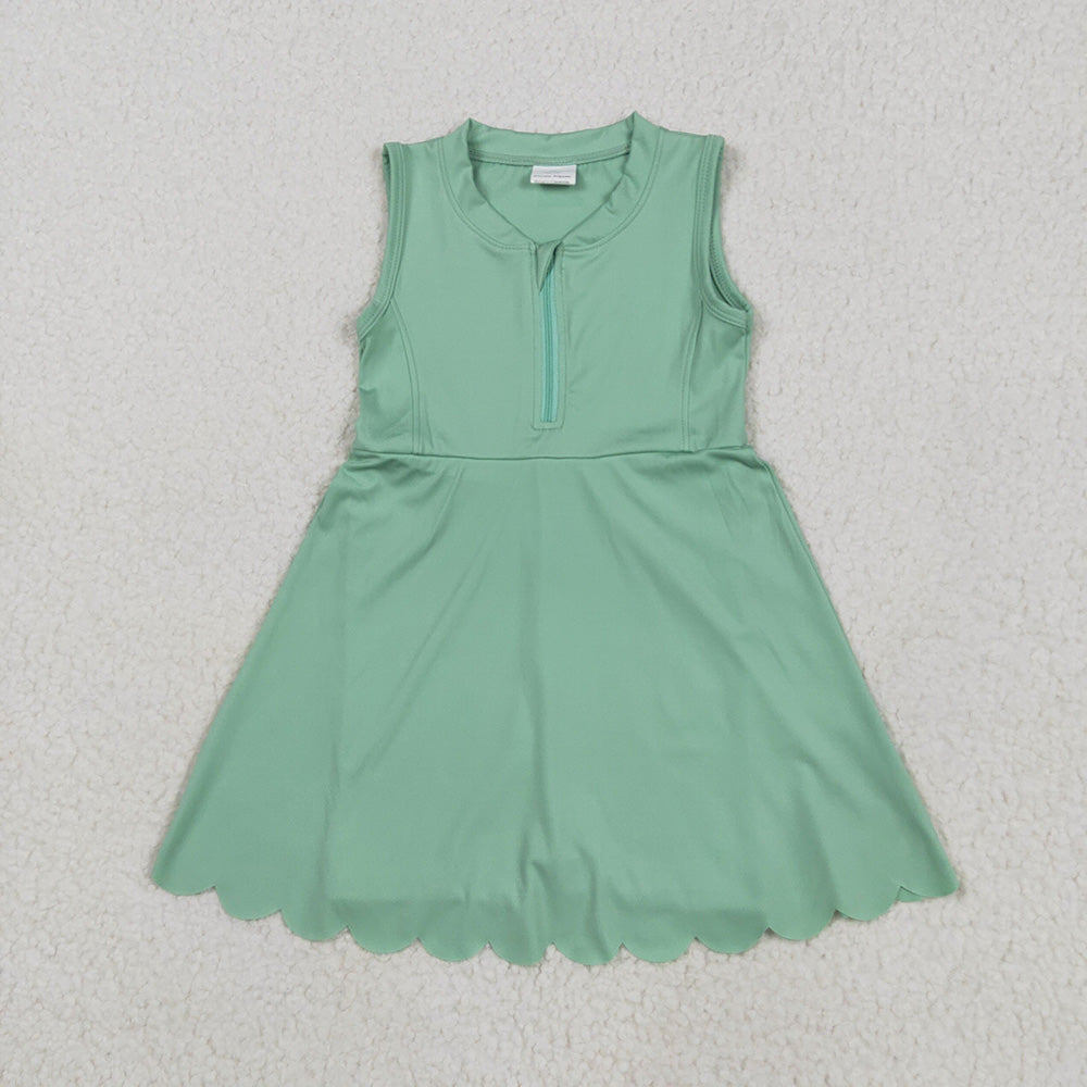 Baby Girls Light Green Yoga Zip Active Wear Skort Knee Length Dresses