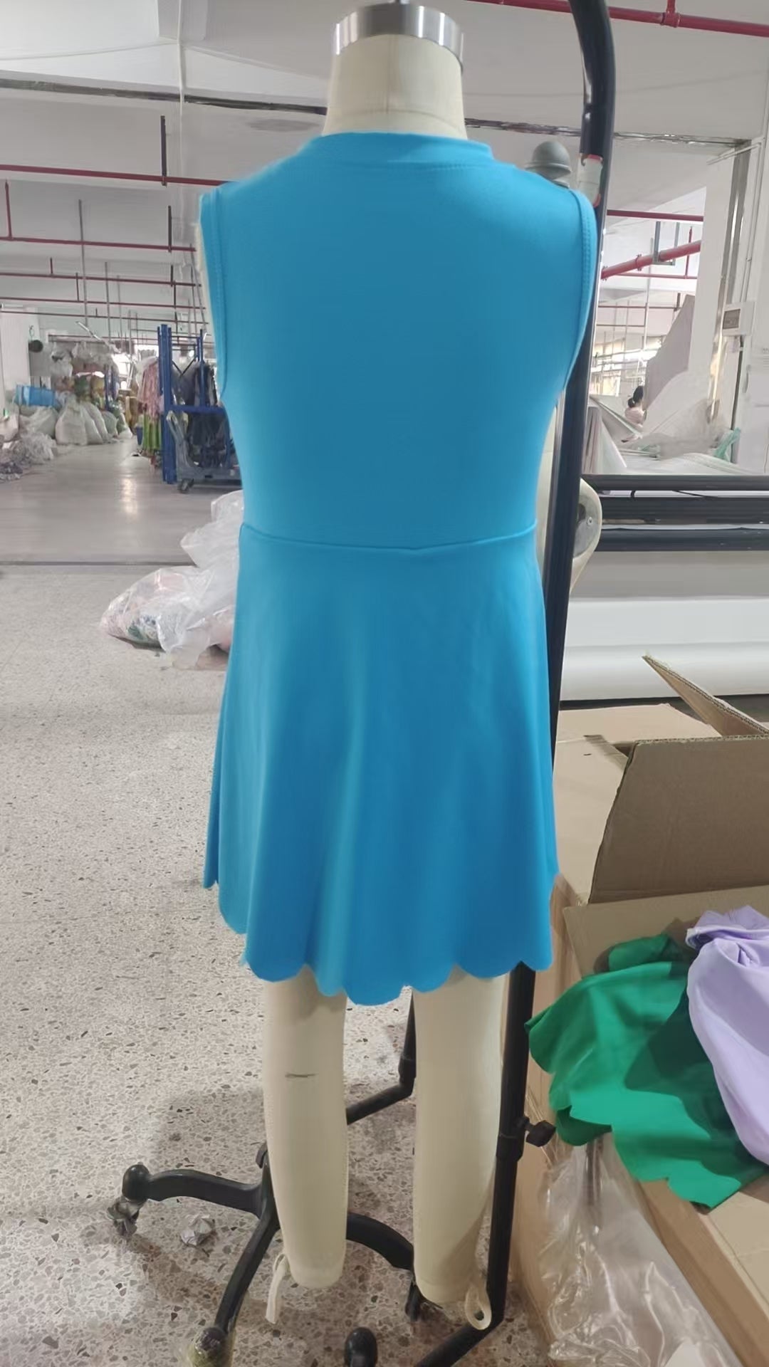 Baby Girls Blue Yoga Zip Active Wear Skort Knee Length Dresses