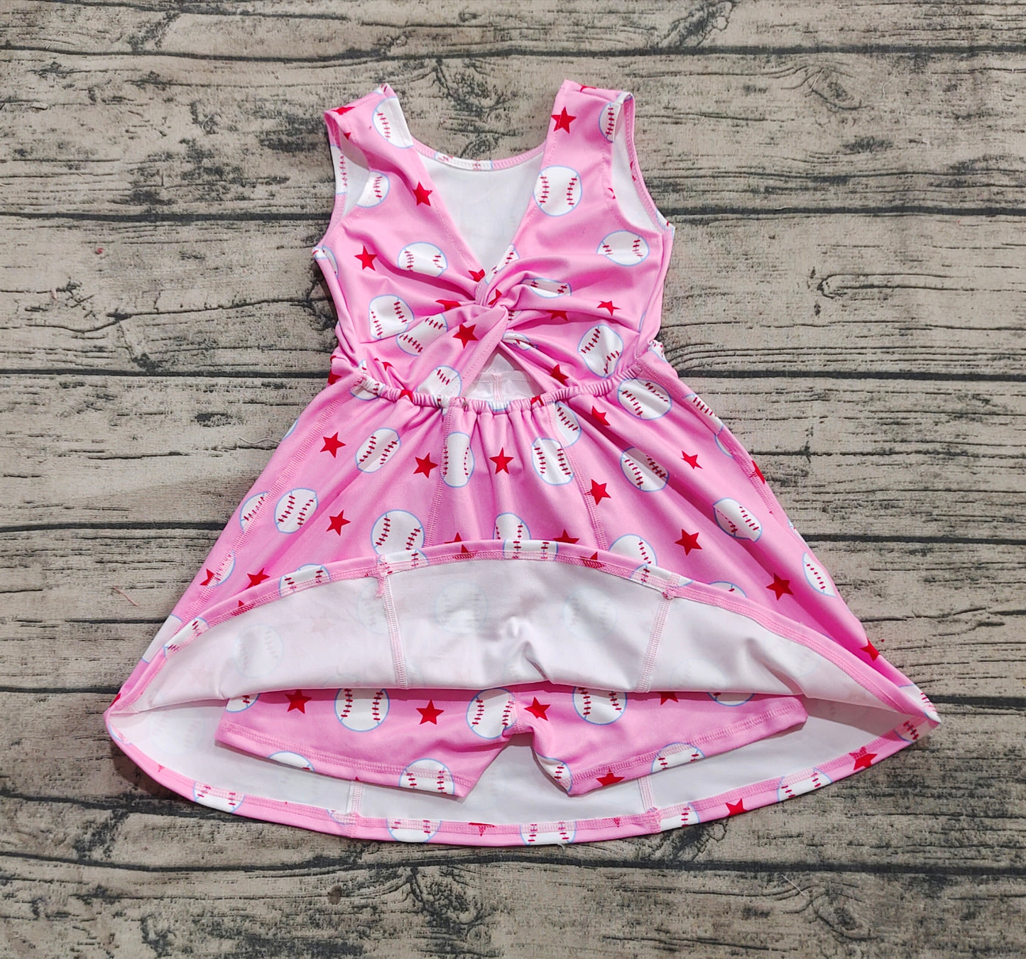 Baby Girls Baseball Stars Yoga Active Wear Skort Knee Length Dresses