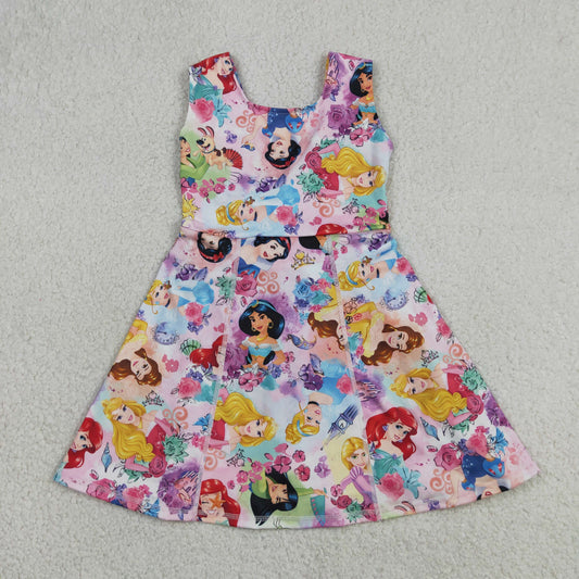 Baby Girls Princess Flowers Yoga Active Wear Skort Knee Length Dresses