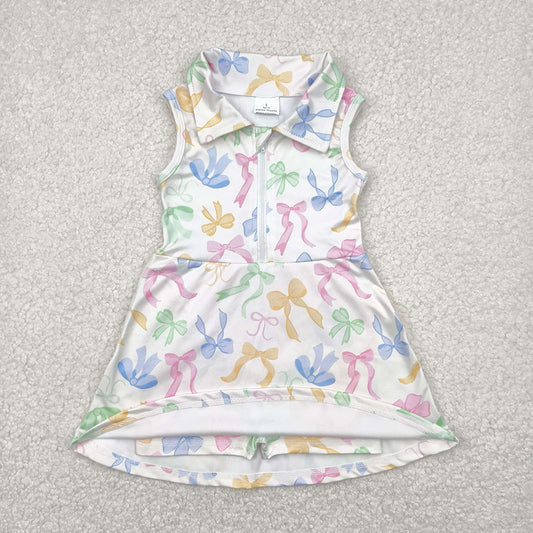Baby Girls Colorful Bows Yoga Active Wear Skort Knee Length Dresses