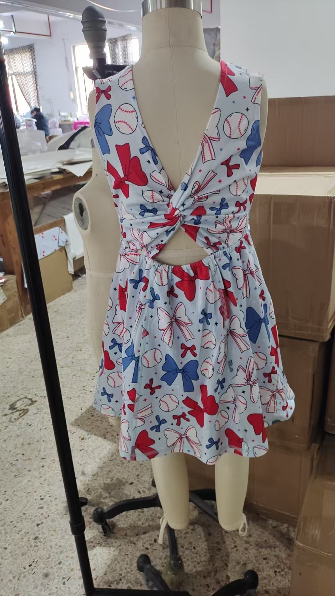 Baby Girls Baseball 4th Of July Yoga Active Wear Skort Knee Length Dresses