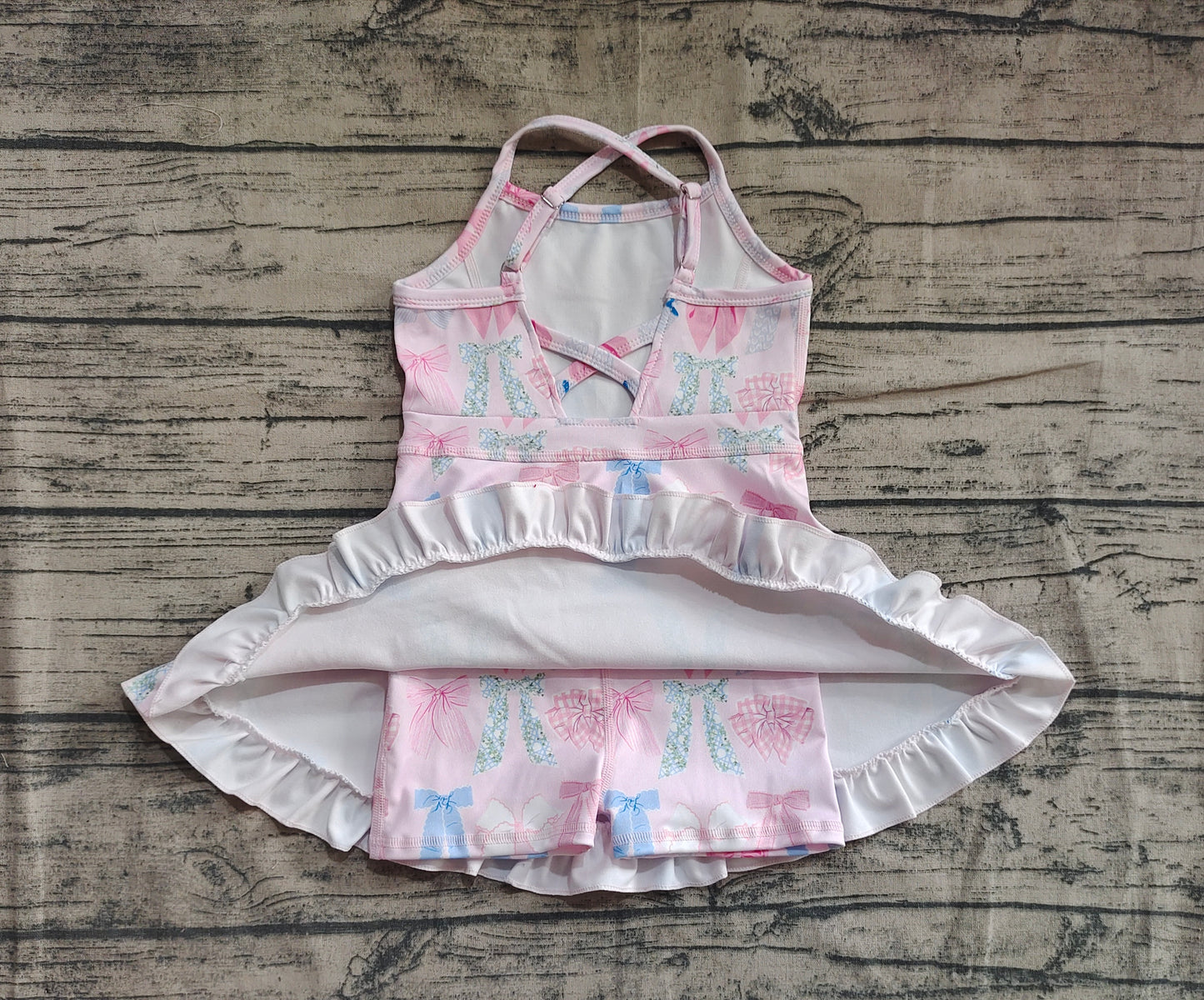 Baby Girls Colorful Bows Yoga Ruffle Knee Length Dresses