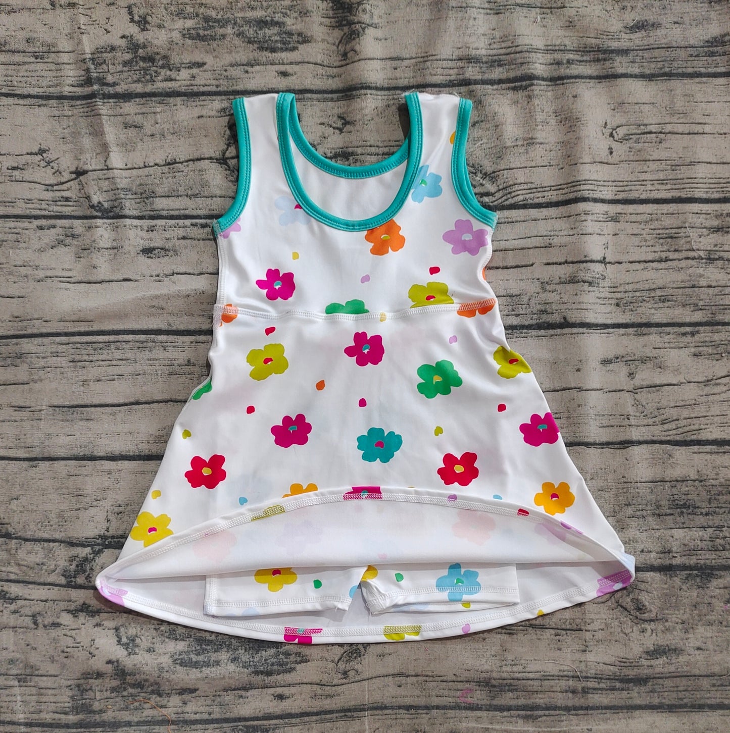 Baby Girls Sleeveless Colorful Flowers Yoga Knee Length Dresses