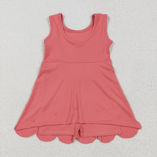 Baby Girls Coral Sleeveless Yoga Active Knee Length Dresses