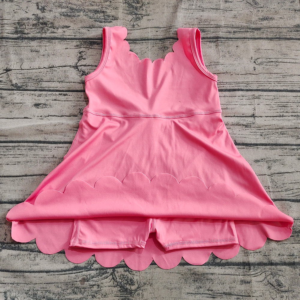 Baby Girls Pink Sleeveless Yoga Knee Length Dresses