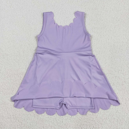 Baby Girls Lavender Sleeveless Yoga Knee Length Dresses