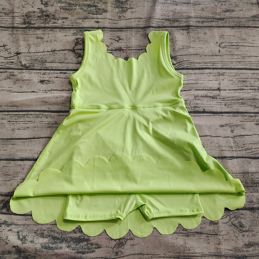 Baby Girls Lime Green Sleeveless Yoga Knee Length Dresses