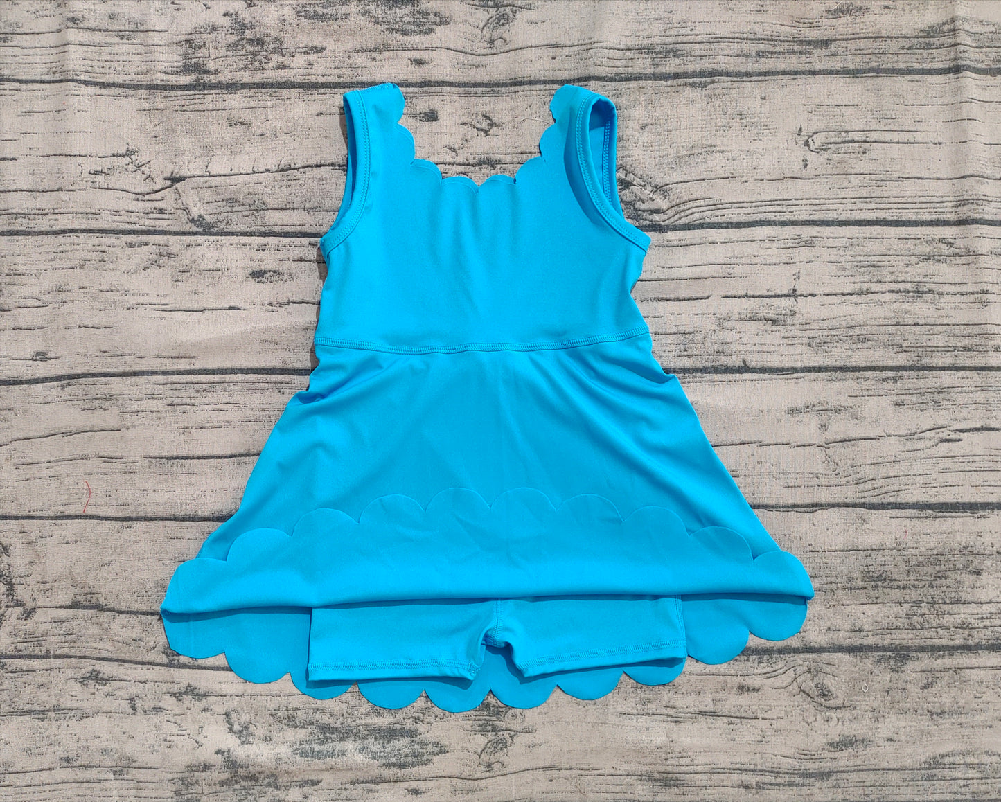 Baby Girls Hot Blue Sleeveless Yoga Knee Length Dresses