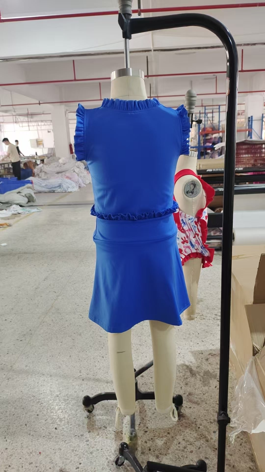 Baby Girls Hot Blue Sleeveless Top Skorts Yoga Sets