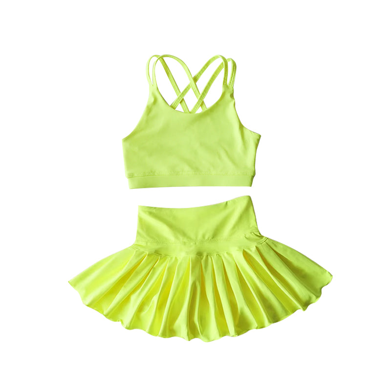 Baby Girls Aqua Strap Vest Top Skort Yoga Set Preorder